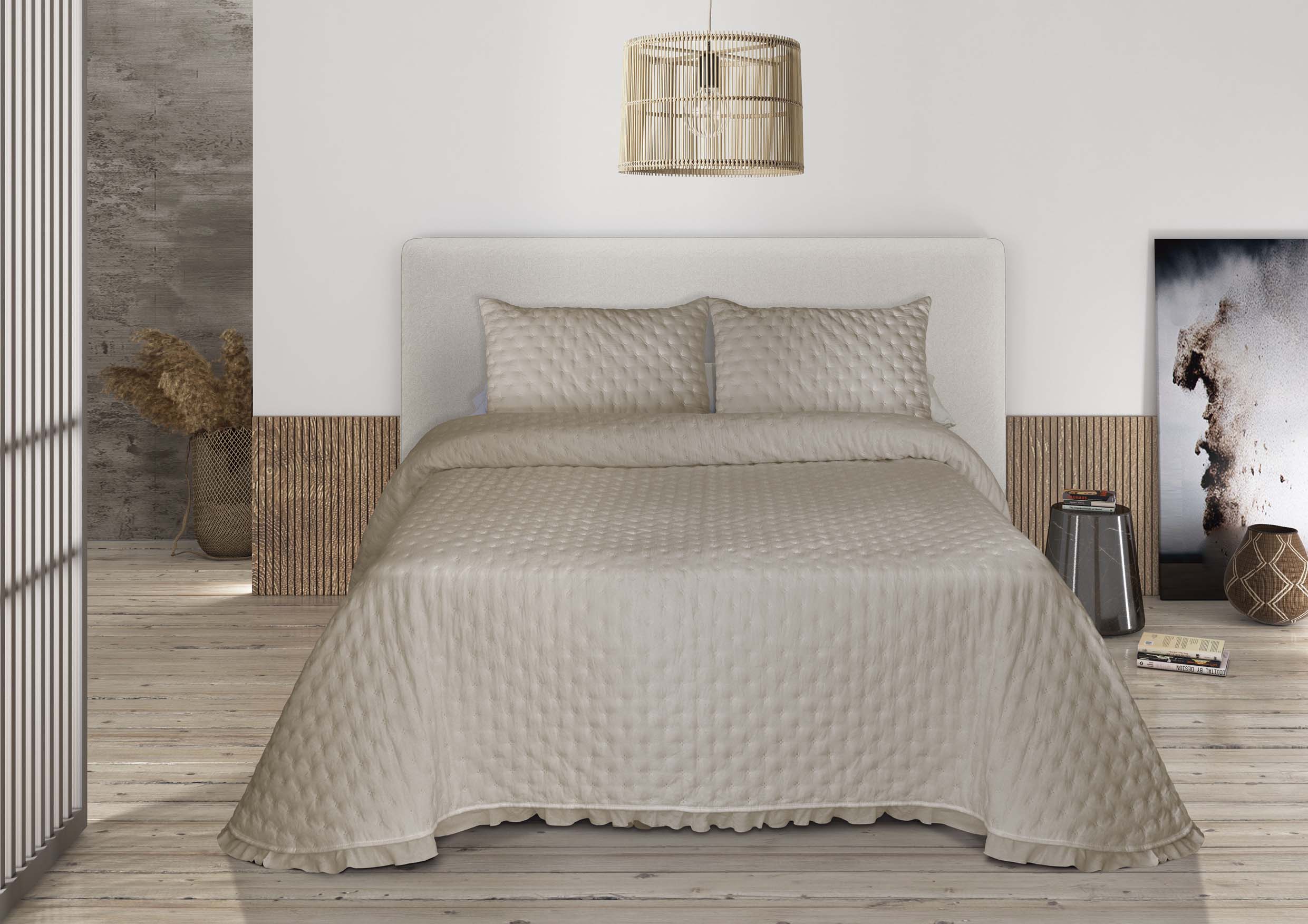 COLCHA BOUTI ZAFIRO 235X270CM BEIGE